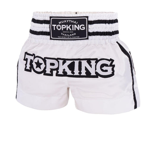 TOP KING Muay Thai shorts. White/Black