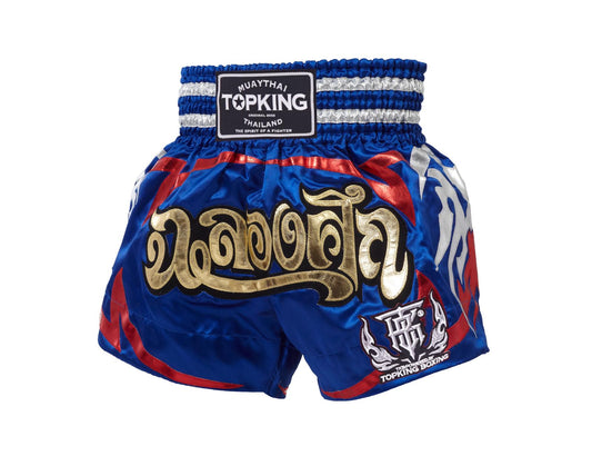 TOP KING Muay Thai shorts. Blue/Gold